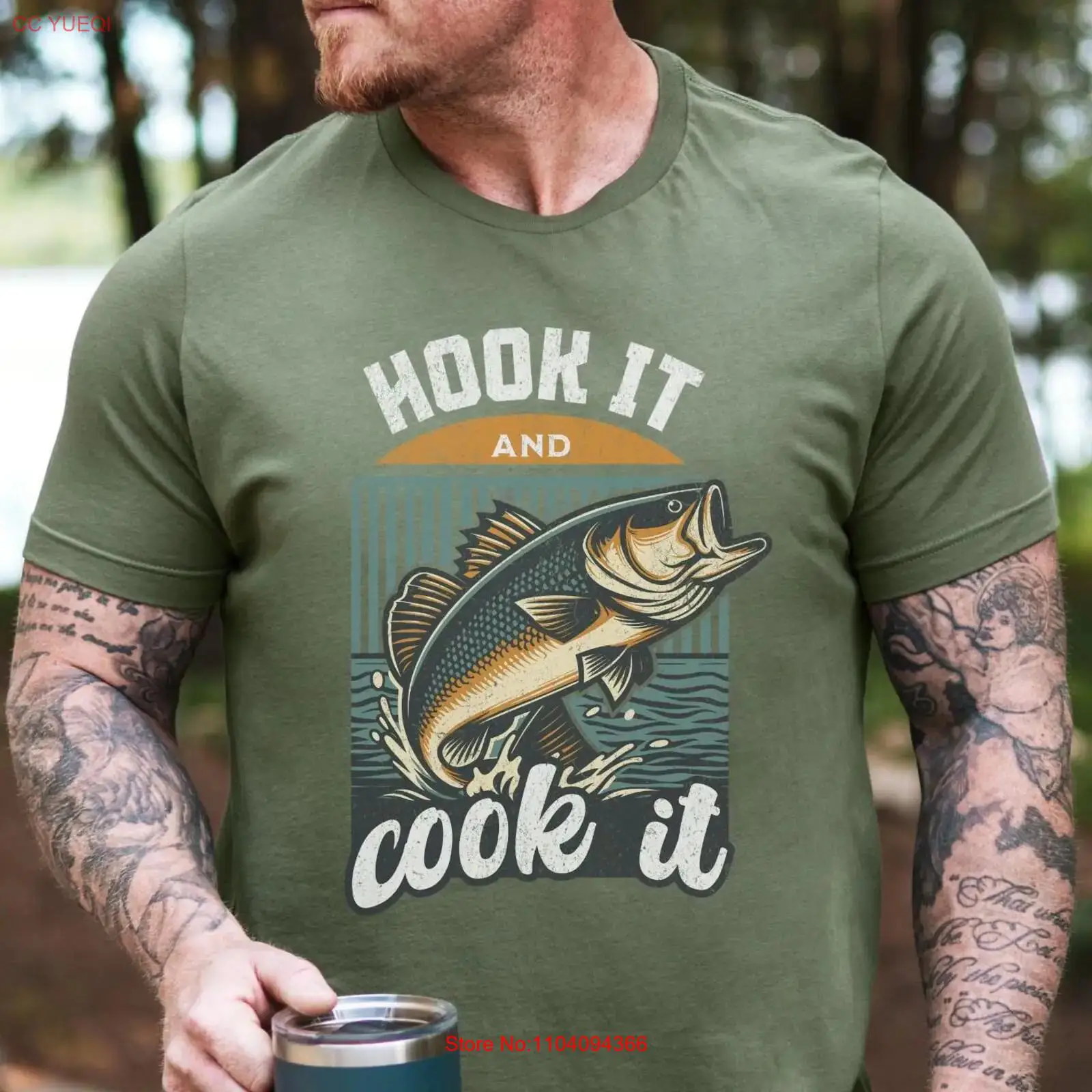 Fishing Hook - تي شيرت صيد السمك الكلاسيكي بتصميم