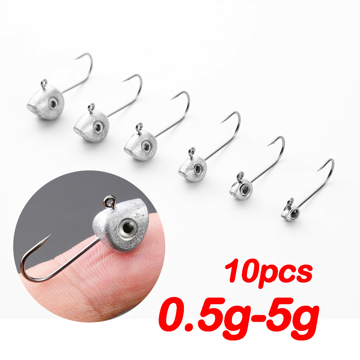 10 قطعة خطاف رأس تهزهز صغير عي - مراجعة Fishing Hook Offset وسعره